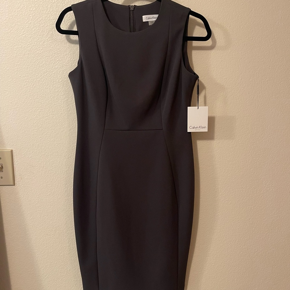 Calvin Klein Women's Charcoal Midi Dress